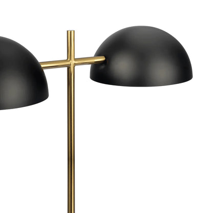 Black Gold Marble Table Lamp - Double Lamp with Faux Marble Base and On/Off Switch, E26