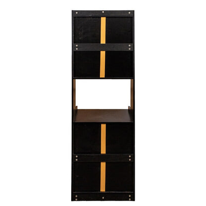 Black Kitchen Pantry Hutch Storage Cabinet, Farmhouse Kitchen Hutch Buffet Cabinet With Microwave Stand, Freestanding Buffet Sideboard Coffee Bar Cabinet