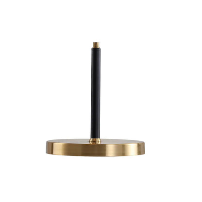 Gold Metal Table Lamp with Off-White Drum Shade - E26 Bedside & Living Room Light