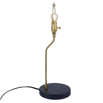 Modern Black & Gold Desk Lamp with Fabric Shade - E26 Bedside Table Lamp