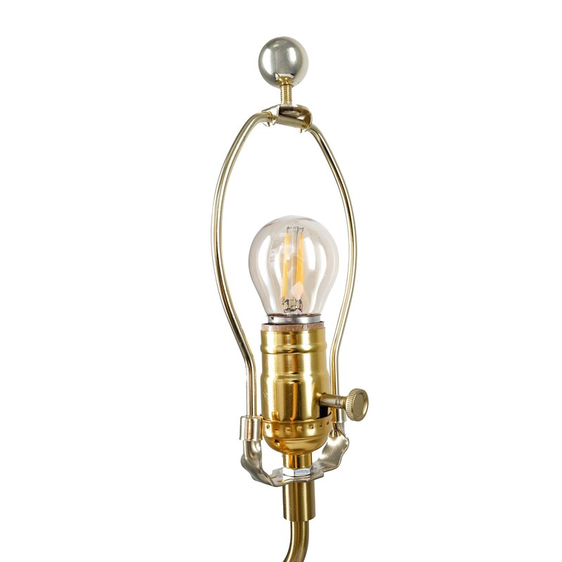 Modern Black & Gold Desk Lamp with Fabric Shade - E26 Bedside Table Lamp