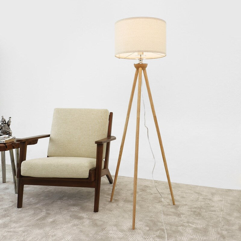 Lirios Wooden Strip Floor Lamp - Tall Corner Standing Light for Living Room & Bedroom