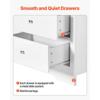 7-Drawer Wooden Dresser with Anti-Tip Device - Modern Minimalist Chest of Drawers, Light Wood
