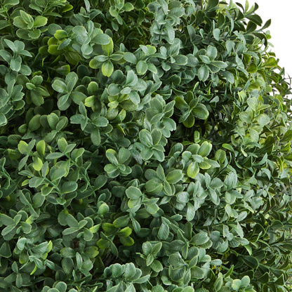 Artificial Topiary Boxwood Trees 27 Inch with Ground Spike - Set of 2, Indoor & Outdoor Faux Shrubs