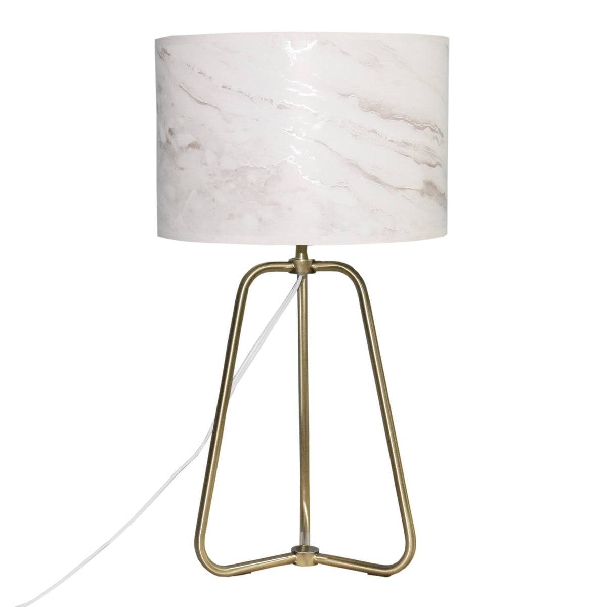 Marble Table Lamp with Bronze Base - Modern Desk Lamp for Bedroom & Living Room