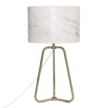 Marble Table Lamp with Bronze Base - Modern Desk Lamp for Bedroom & Living Room