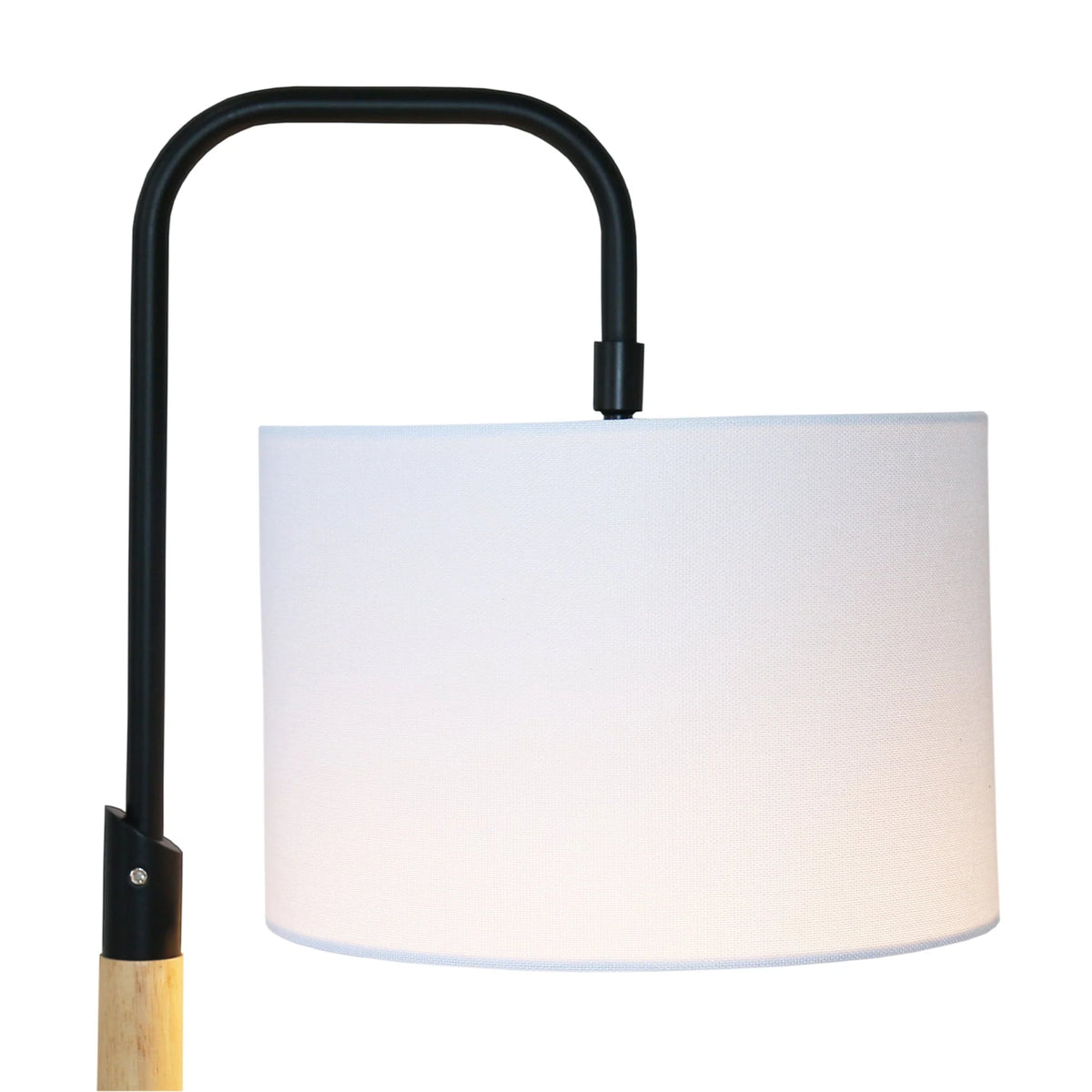 Modern Desk Lamp - Metal & Wood Table Lamp with Cylinder Shade, E26, 110V