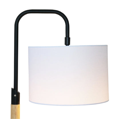 Modern Desk Lamp - Metal & Wood Table Lamp with Cylinder Shade, E26, 110V