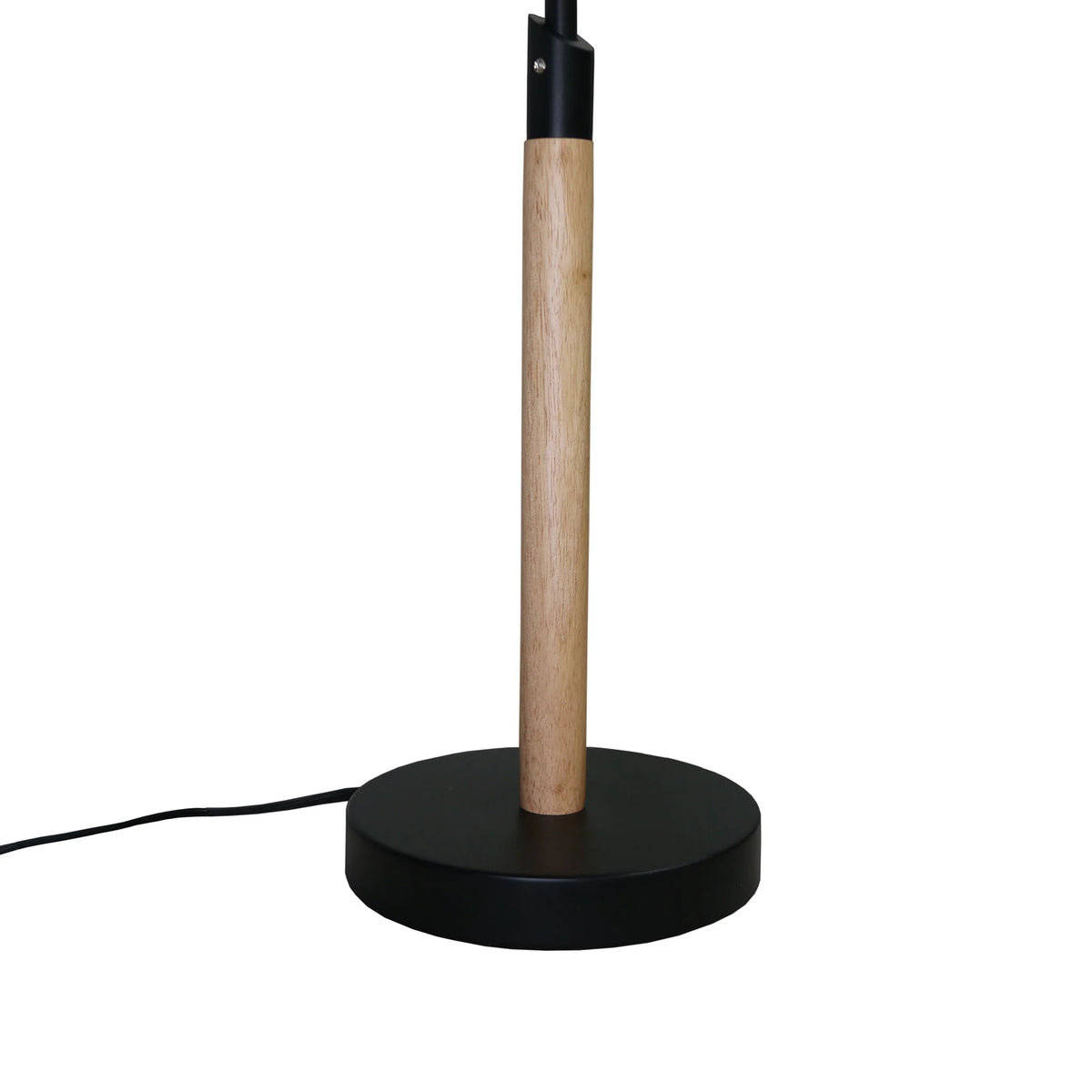Modern Desk Lamp - Metal & Wood Table Lamp with Cylinder Shade, E26, 110V