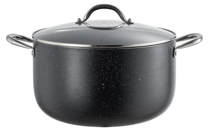 Aluminum Stock Pot, 6-Quart Nonstick Ceramic Coated Pot With Glass Lid, PFOA-Free, PFAS-Free, Compatible With Gas Stoves, Induction Cooktops, Electric Stoves, For Soups, Stews, And Pasta