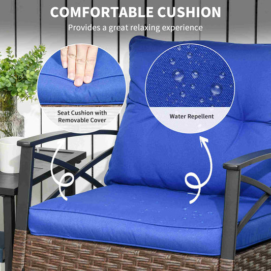Complete 7-Piece Outdoor Dining Set - Weather-Resistant Wicker with Cushions