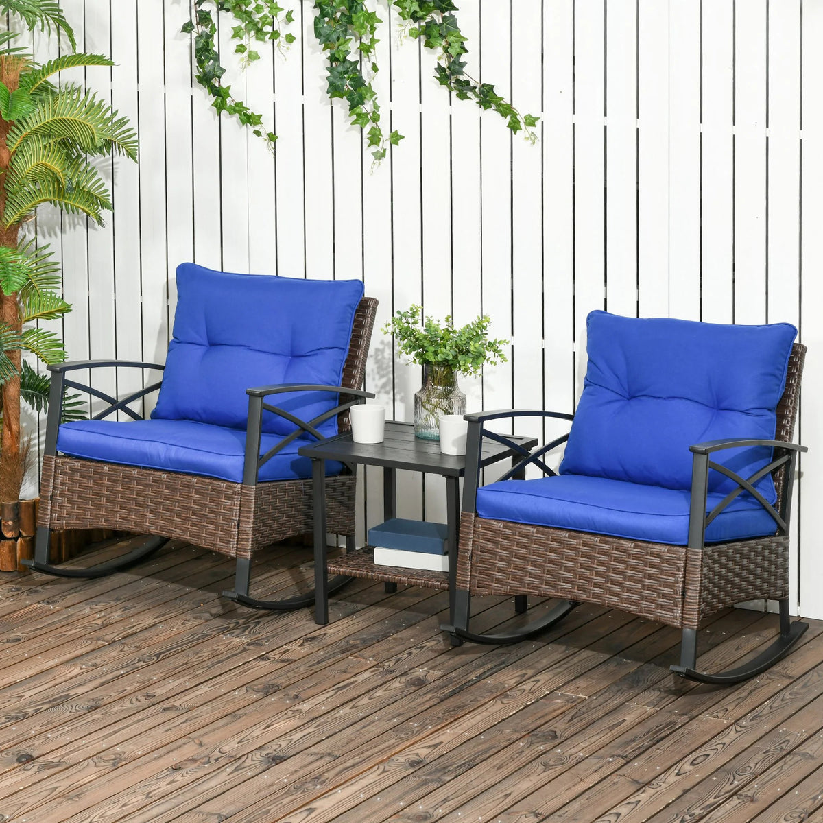 Complete 7-Piece Outdoor Dining Set - Weather-Resistant Wicker with Cushions