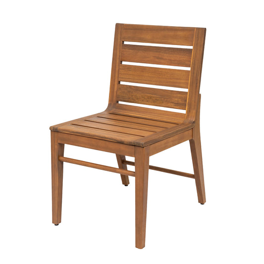 7-Piece Outdoor Acacia Wood Dining Set - 71" Teak Table with 6 Ergonomic Chairs