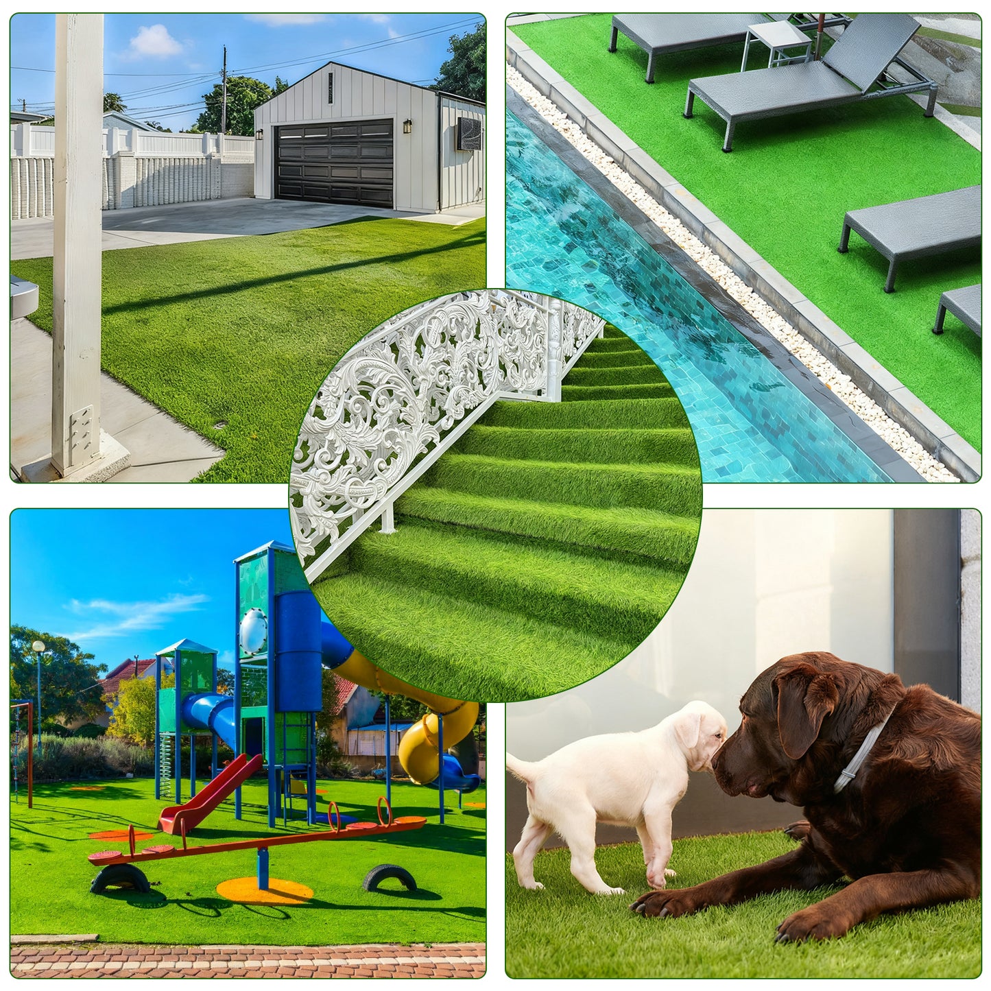Outdoor Artificial Grass Rug 6x10 ft - Realistic Turf Mat for Patio, Garden & Pets
