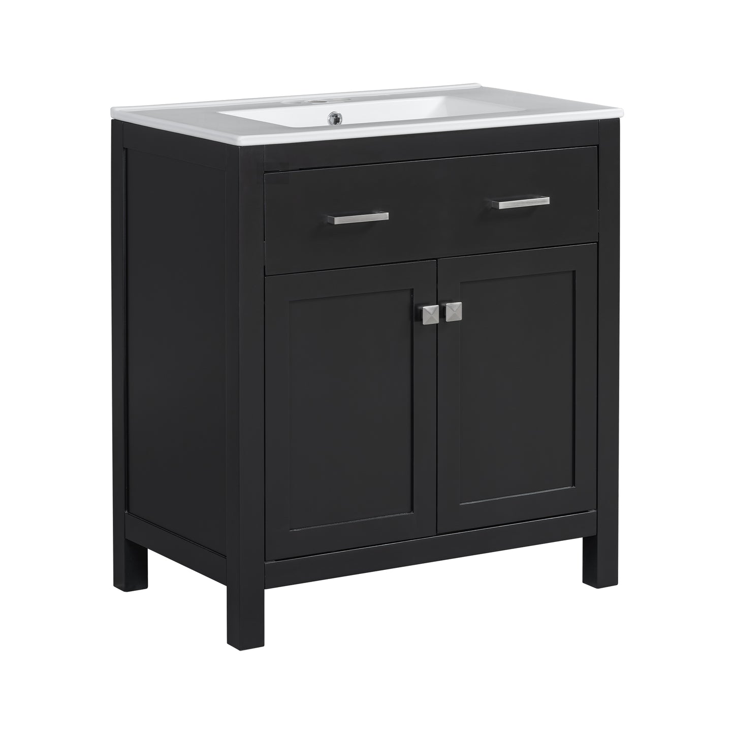60  Modern Black Bathroom Vanity Set With Double Vanities  Separate , Double Ceramic Sinks, Adjustable Shelf, Soft Close Doors And Flip Drawer Modern Bathroom Solution For Spacious Bathrooms