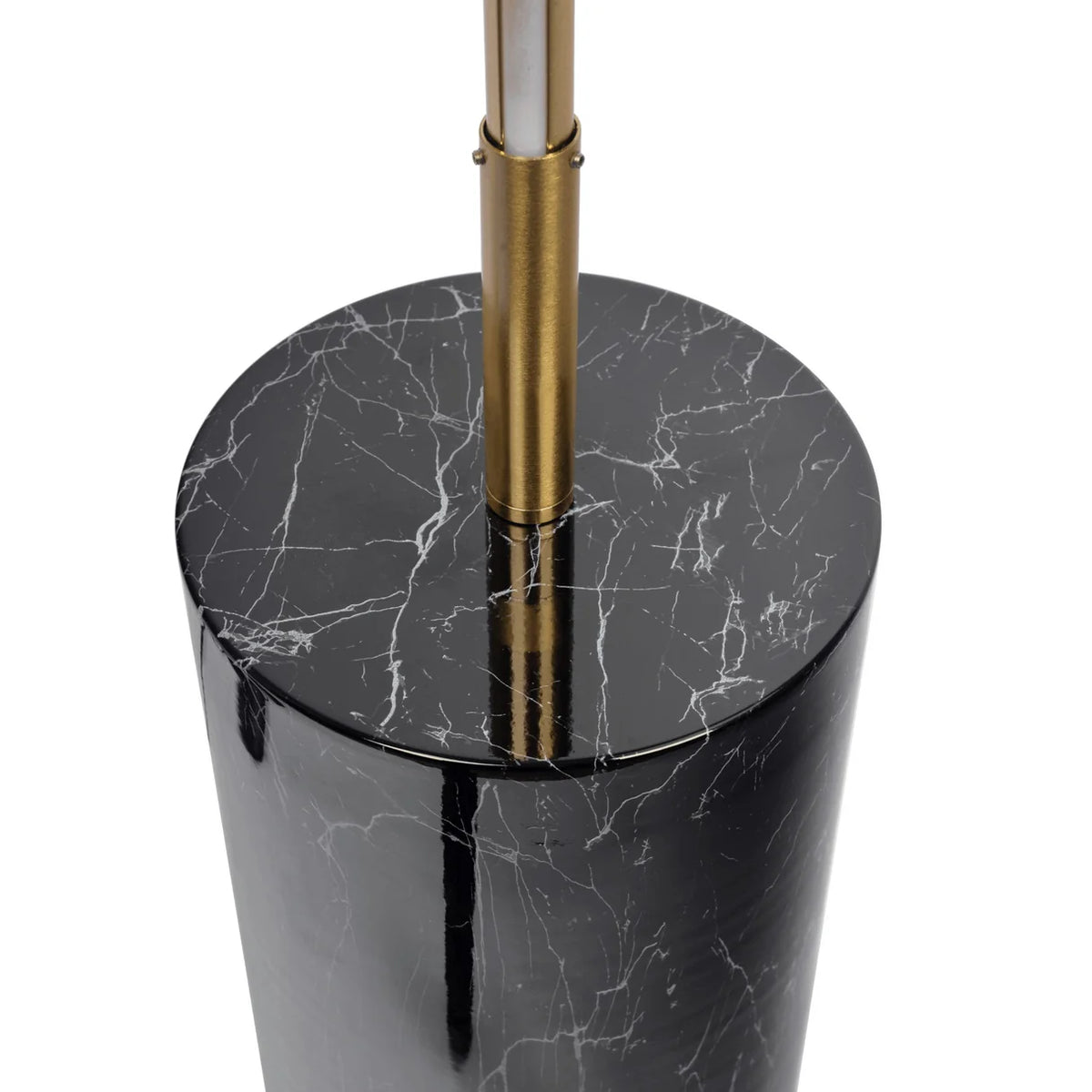 Prism Brassed Gold LED Floor Lamp - 64-Inch, Faux Marble Base, Integrated LED, On/Off Switch