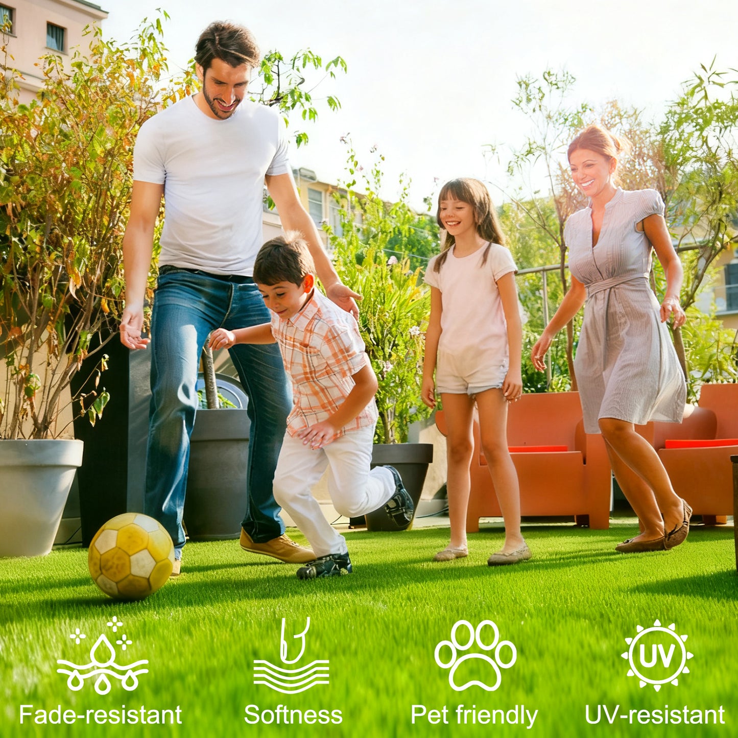 Outdoor Artificial Grass Rug 6x10 ft - Realistic Turf Mat for Patio, Garden & Pets