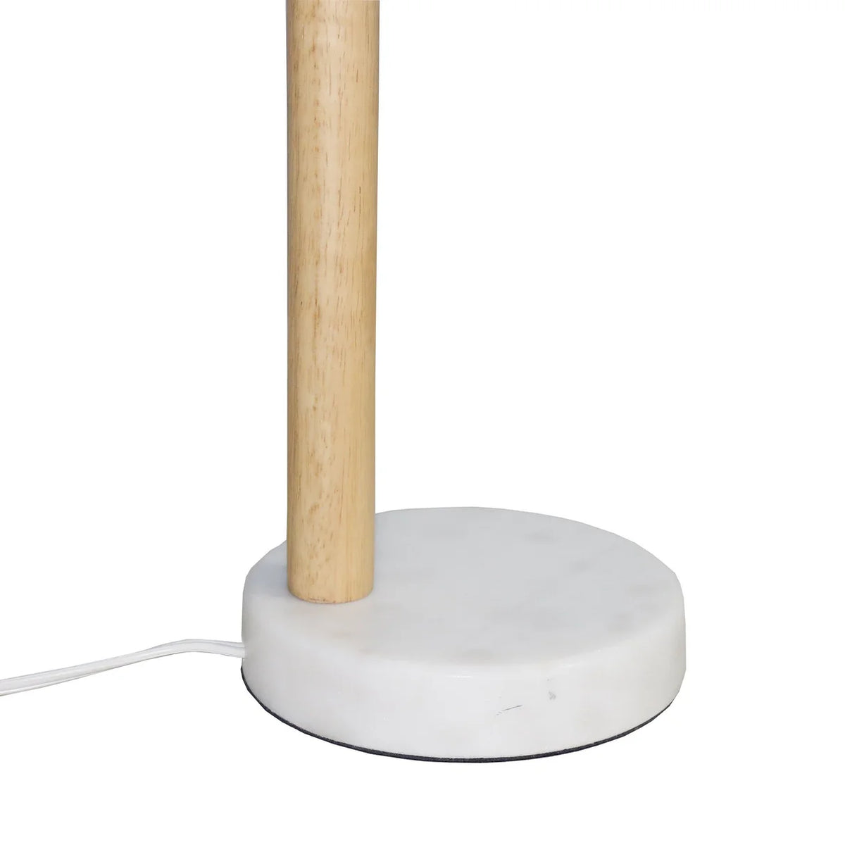 White Globe Table Lamp with Marble Base - Modern Bedside Nightstand Lamp, E26