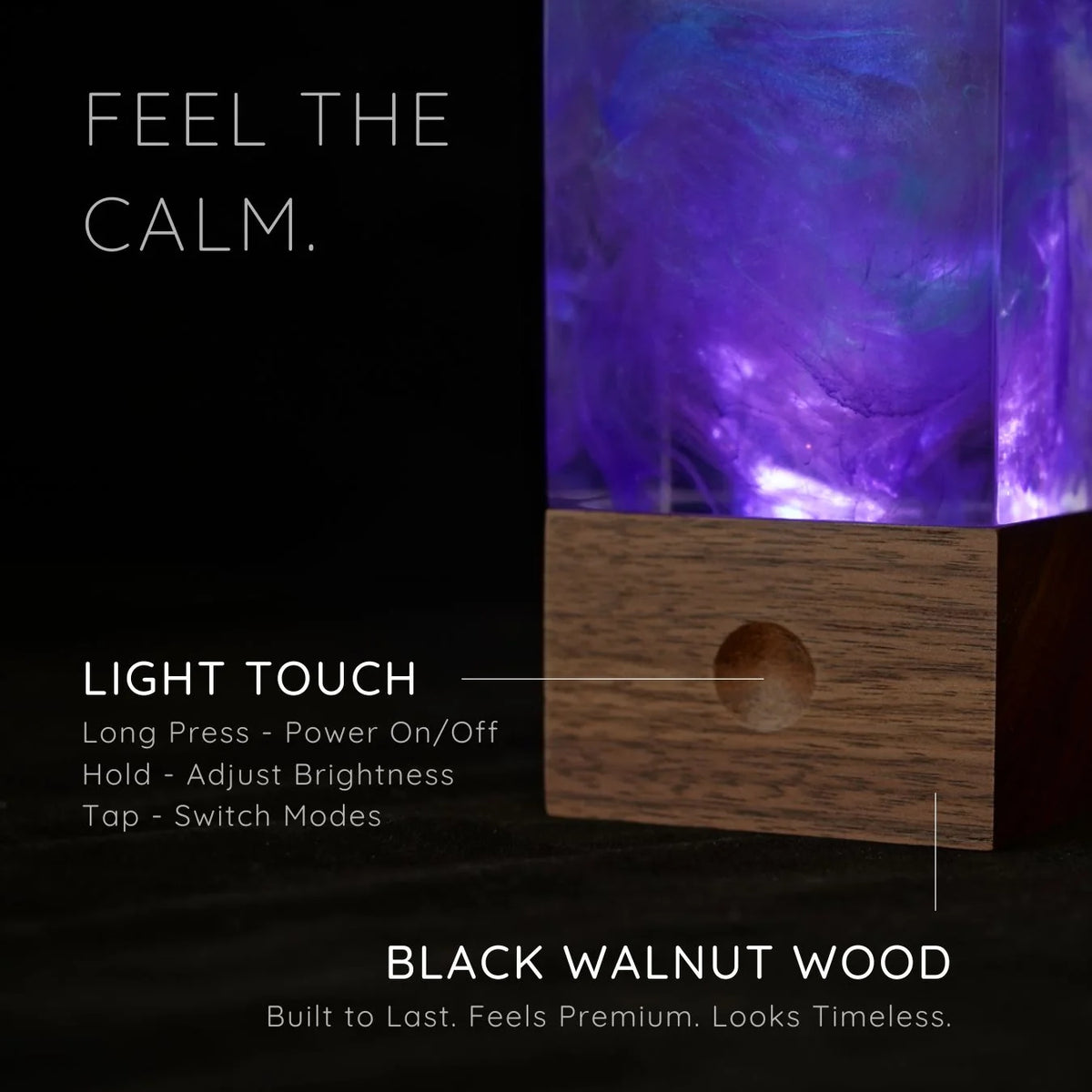 Galaxy Cube Lamp - Handcrafted Purple Resin Night Light