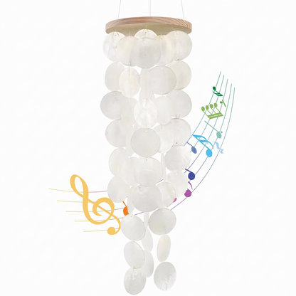 Handcrafted Capiz Shell Wind Chimes - Coastal Style Indoor & Outdoor Garden Decor
