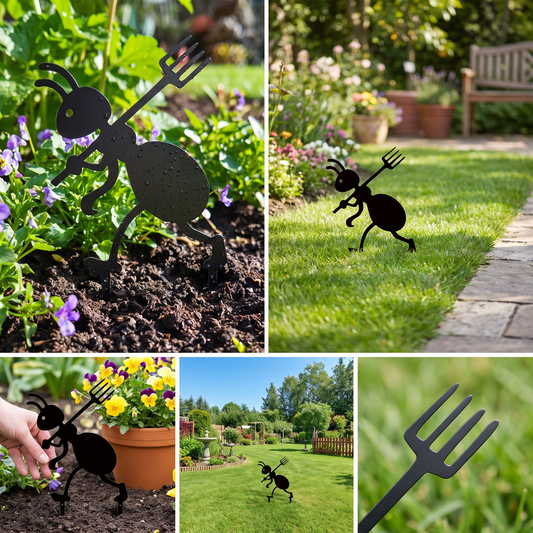 Iron Ant Garden Decor - Spooky & Festive Outdoor Yard Ornament for Halloween & Christmas