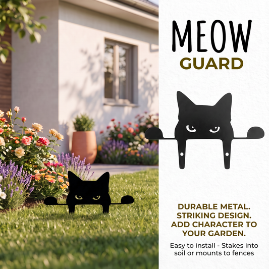 Whimsical Metal Cat Garden Decor - Outdoor Yard Art & Lawn Ornament