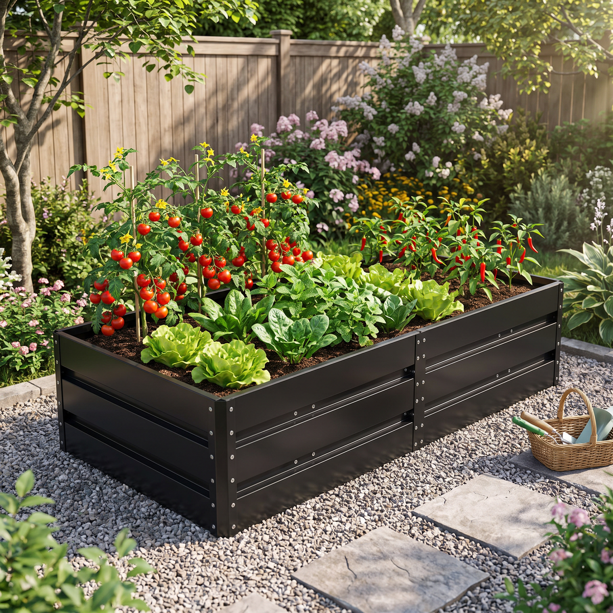 Large Metal Raised Garden Bed - 207 Gallon, 6.3x3.1x1.5 ft, Deep Root Planter for Vegetables, Herbs & Flowers