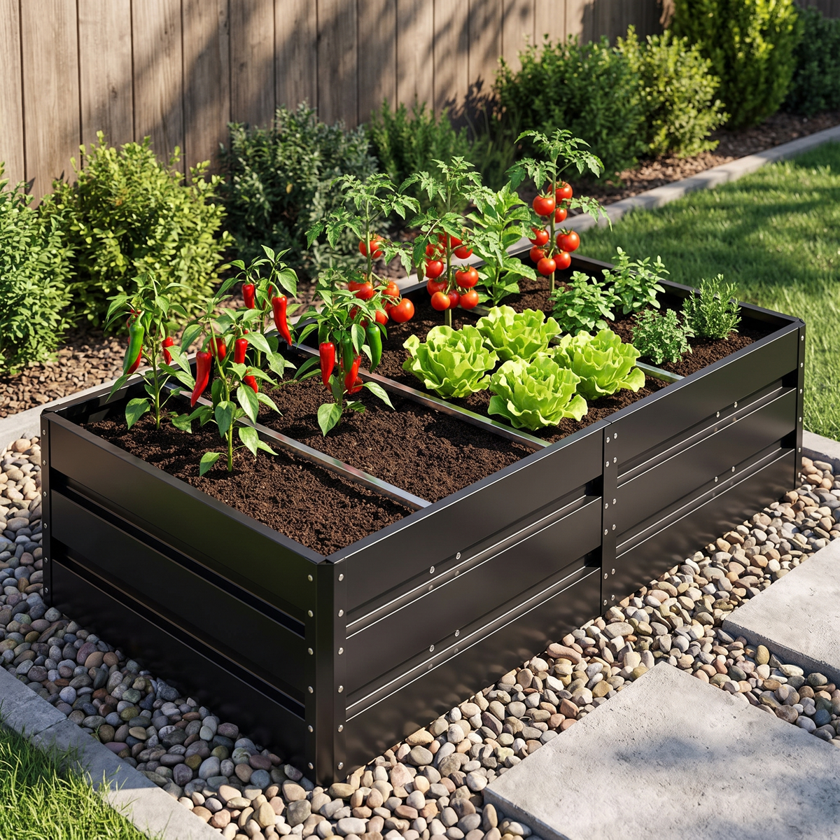 Large Metal Raised Garden Bed - 207 Gallon, 6.3x3.1x1.5 ft, Deep Root Planter for Vegetables, Herbs & Flowers