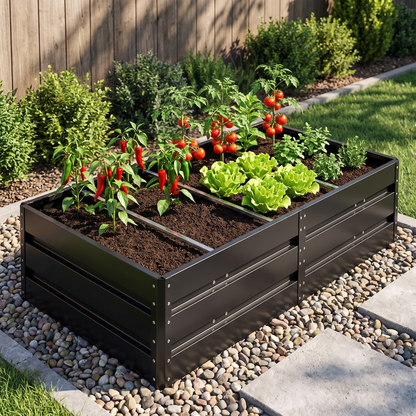 Large Metal Raised Garden Bed - 207 Gallon, 6.3x3.1x1.5 ft, Deep Root Planter for Vegetables, Herbs & Flowers