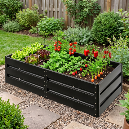 Large Metal Raised Garden Bed - 207 Gallon, 6.3x3.1x1.5 ft, Deep Root Planter for Vegetables, Herbs & Flowers