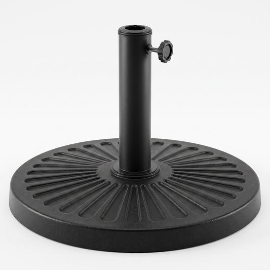 Outdoor Patio Umbrella Base 26.5 lbs - Resin Stand with Bronze Finish for Yard, Garden & Poolside