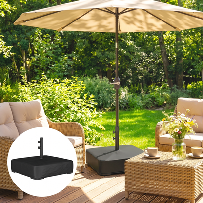 Heavy Duty Sand-Filled Parasol Base 176 lbs - Universal Umbrella Stand for Cantilever & Standard Poles, Black