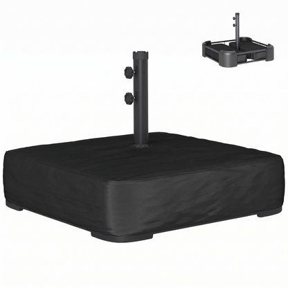 Heavy Duty Sand-Filled Parasol Base 176 lbs - Universal Umbrella Stand for Cantilever & Standard Poles, Black