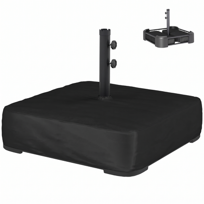 Heavy Duty Sand-Filled Parasol Base 176 lbs - Universal Umbrella Stand for Cantilever & Standard Poles, Black