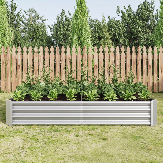 Metal Raised Garden Bed 6x3x1 ft - Galvanized Steel Rectangle Planter for Vegetables, Herbs & Flowers