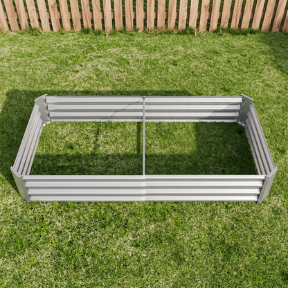 Metal Raised Garden Bed 6x3x1 ft - Galvanized Steel Rectangle Planter for Vegetables, Herbs & Flowers