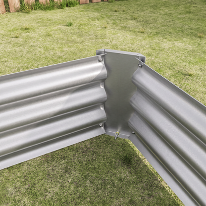 Metal Raised Garden Bed 6x3x1 ft - Galvanized Steel Rectangle Planter for Vegetables, Herbs & Flowers