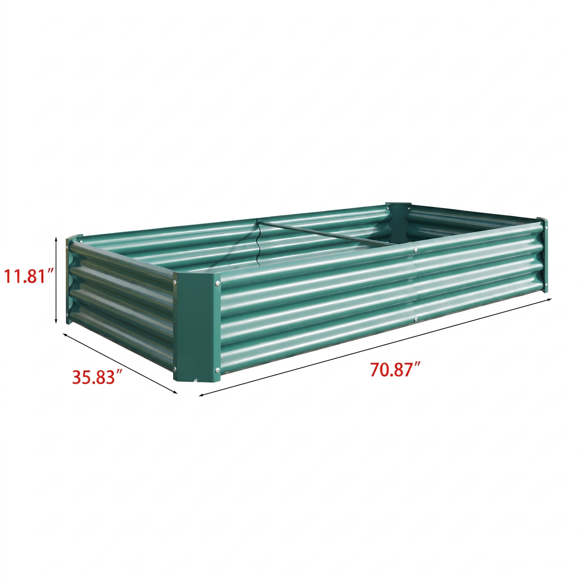 Metal Raised Garden Bed 6x3x1 ft - Galvanized Steel Rectangle Planter for Vegetables, Herbs & Flowers