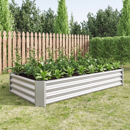 Metal Raised Garden Bed 6x3x1 ft - Galvanized Steel Rectangle Planter for Vegetables, Herbs & Flowers