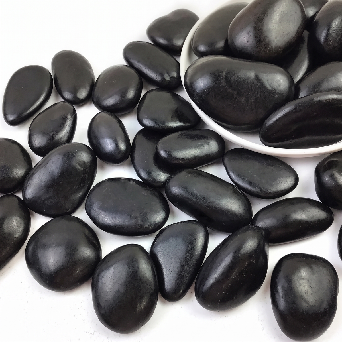 Black River Rocks 38 lbs - Polished Natural Pebbles 2-3 Inch for Landscaping, Garden & Aquarium