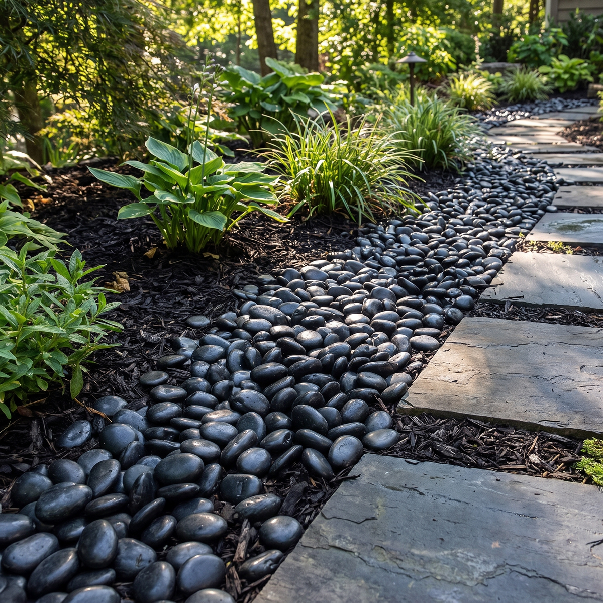 Black River Rocks 38 lbs - Polished Natural Pebbles 2-3 Inch for Landscaping, Garden & Aquarium