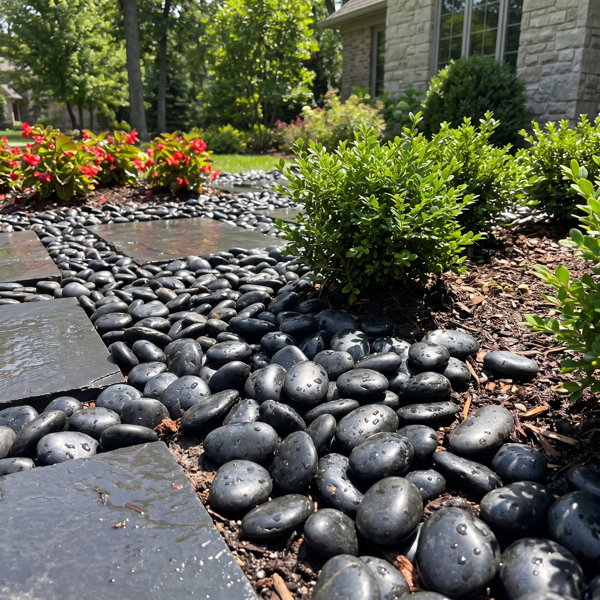 Black River Rocks 38 lbs - Polished Natural Pebbles 2-3 Inch for Landscaping, Garden & Aquarium