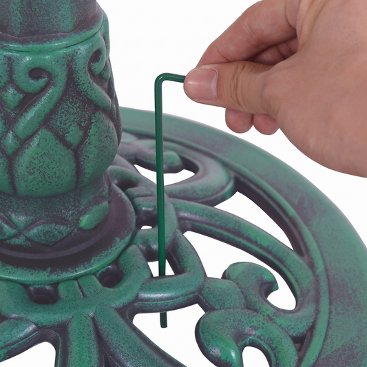 Green Pedestal Bird Bath - Weather-Resistant Resin, 28" Tall Garden Decor