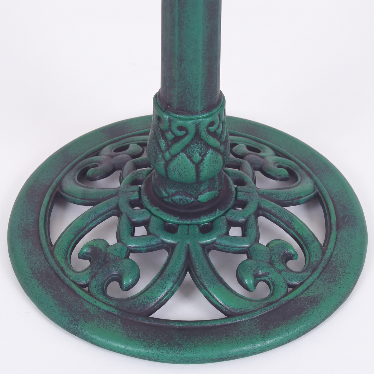 Green Pedestal Bird Bath - Weather-Resistant Resin, 28" Tall Garden Decor