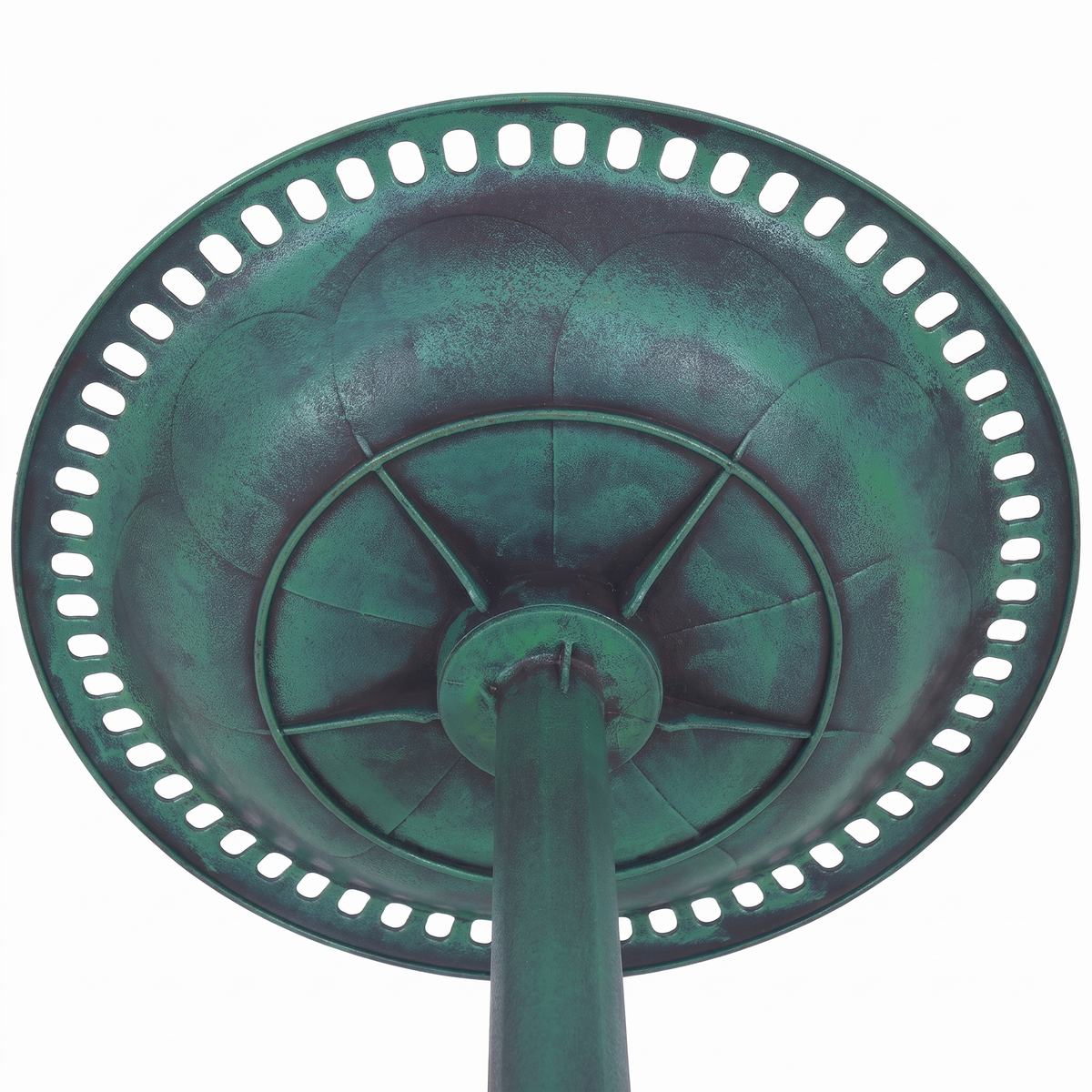 Green Pedestal Bird Bath - Weather-Resistant Resin, 28" Tall Garden Decor