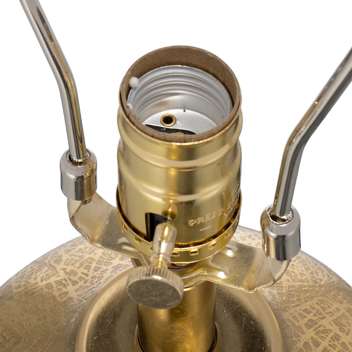 Gold Aluminum Table Lamp with White Fabric Shade - 18x31 inch Modern Bedside Lamp