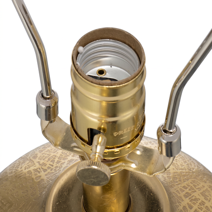 Gold Aluminum Table Lamp with White Fabric Shade - 18x31 inch Modern Bedside Lamp