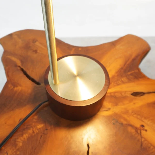 LuxeRay Glass Globe Arched Table Lamp - Bronze Mid-Century Modern Desk Light
