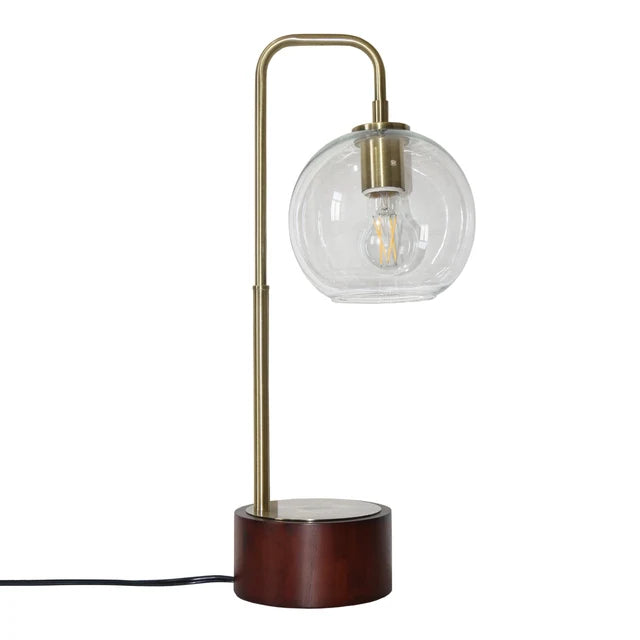 LuxeRay Glass Globe Arched Table Lamp - Bronze Mid-Century Modern Desk Light