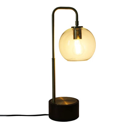 LuxeRay Glass Globe Arched Table Lamp - Bronze Mid-Century Modern Desk Light